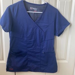 Greys anatomy navy blue scrub top